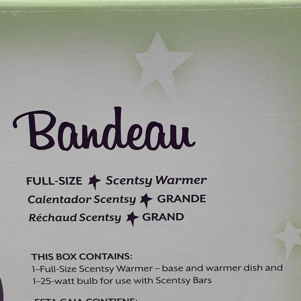 Scentsy Bandeau Full Size Warmer Light‎ Green Retired New Open Box Complete